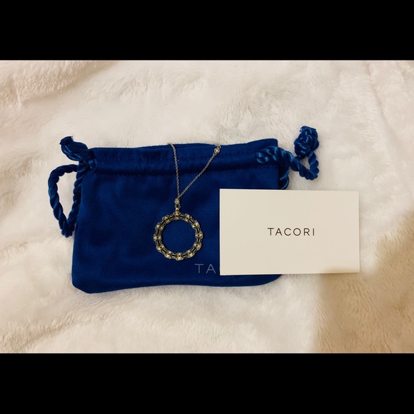 Tacori White Gold 18k Pave Circle Necklace - Picture 2 of 6